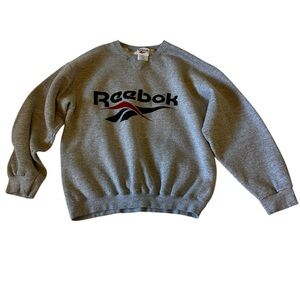 Vintage 90s Reebok Men's Gray Sweater Large
